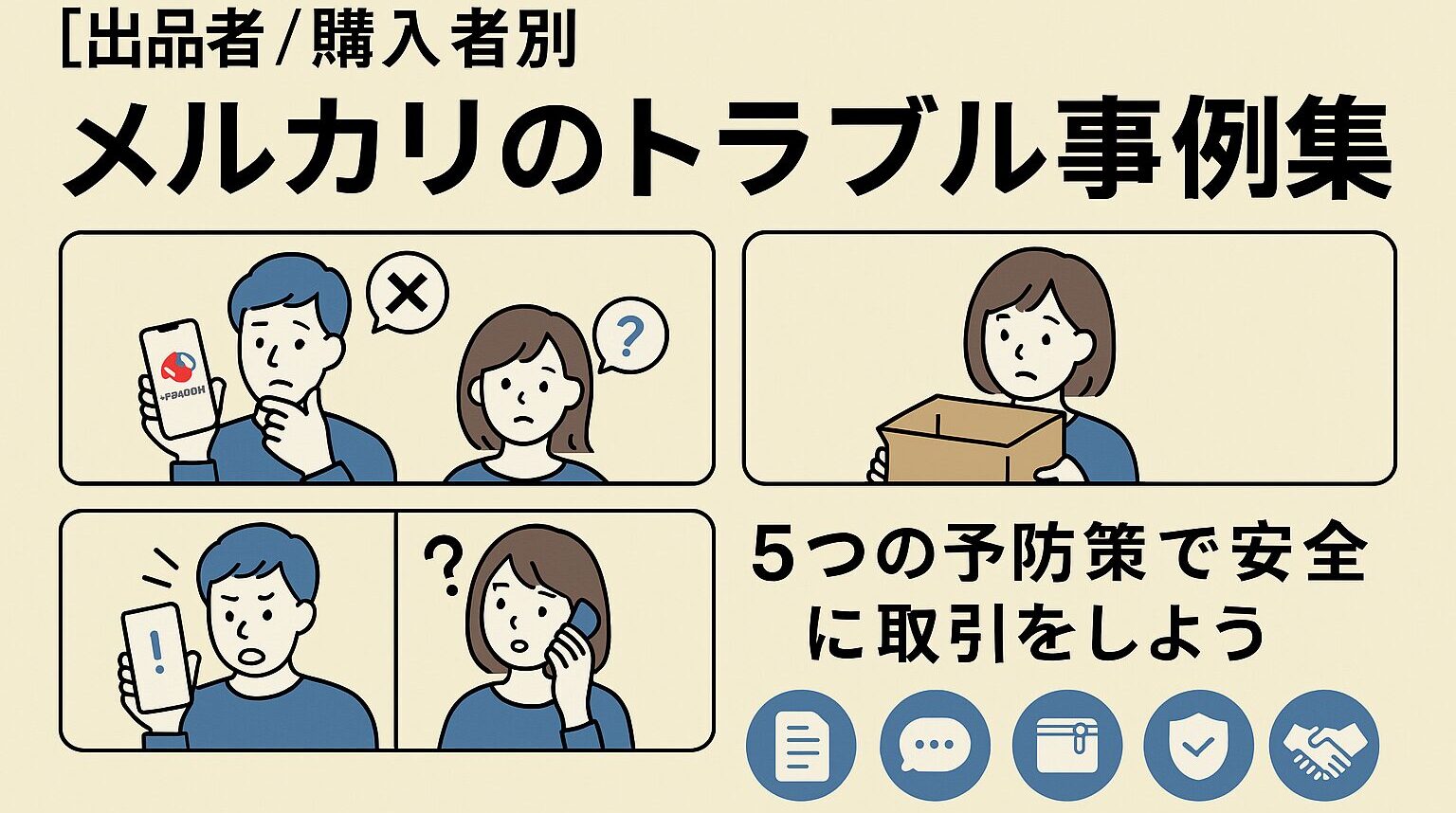 メルカリのトラブル事例集｜5つの予防策で安全に取引をしよう | 家にあるもの売ってみた