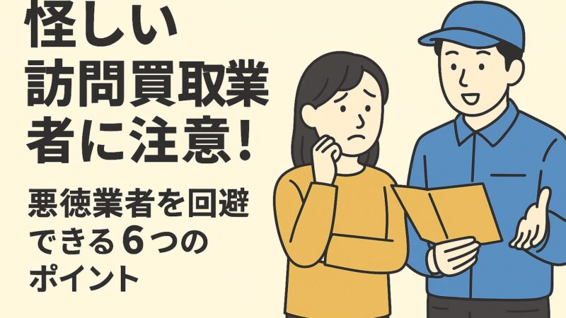 怪しい訪問買取業者に注意!悪徳業者を回避できる6つのポイント