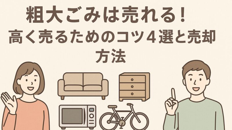 【粗大ごみは売れる！】高く売るためのコツ4選と4つの売却方法を解説 